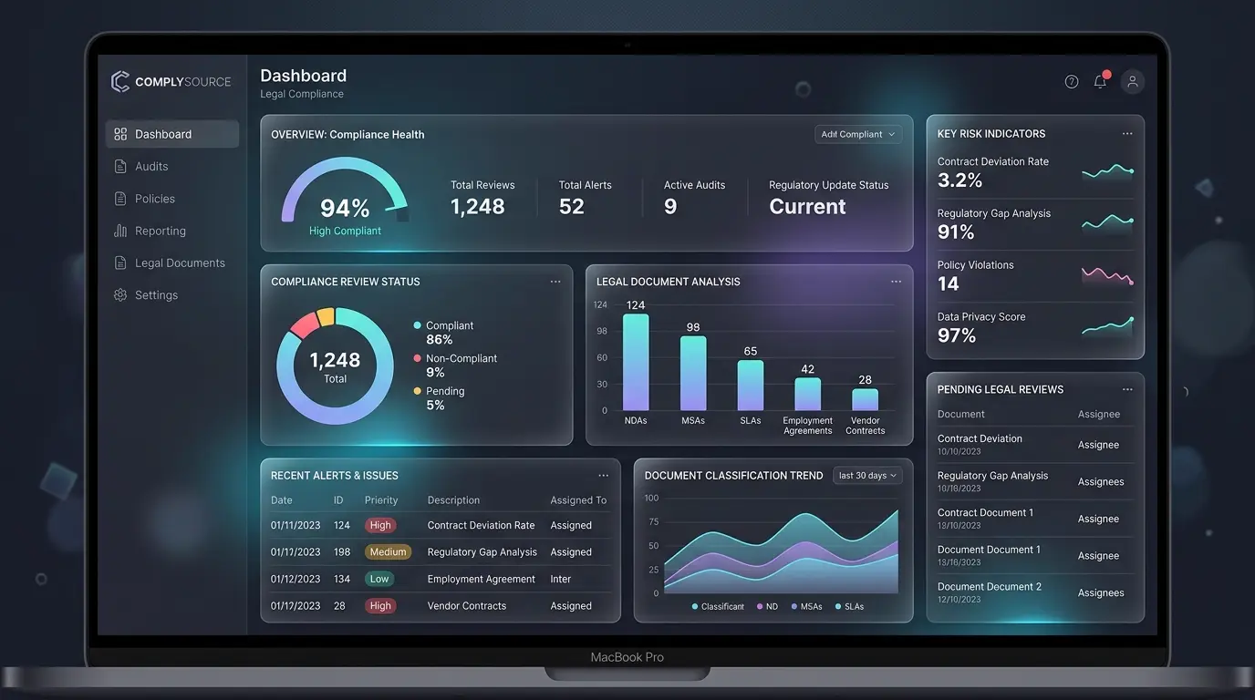 Compliance document review dashboard