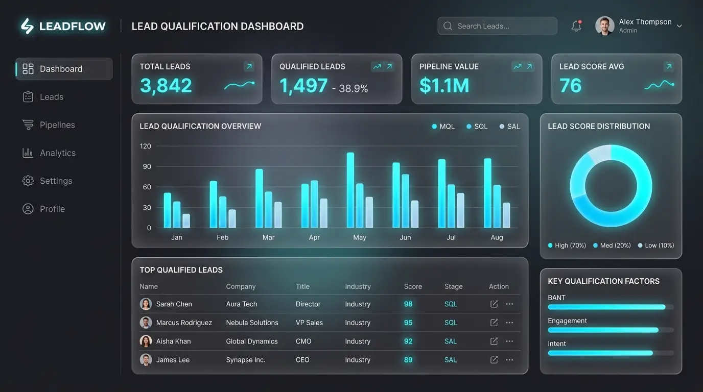 AI lead qualification workflow interface